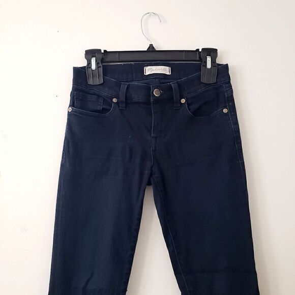Madewell Skinny Skinny Dark Wash Jeans Low Rise Ankle Zips 25 - Picture 3 of 10